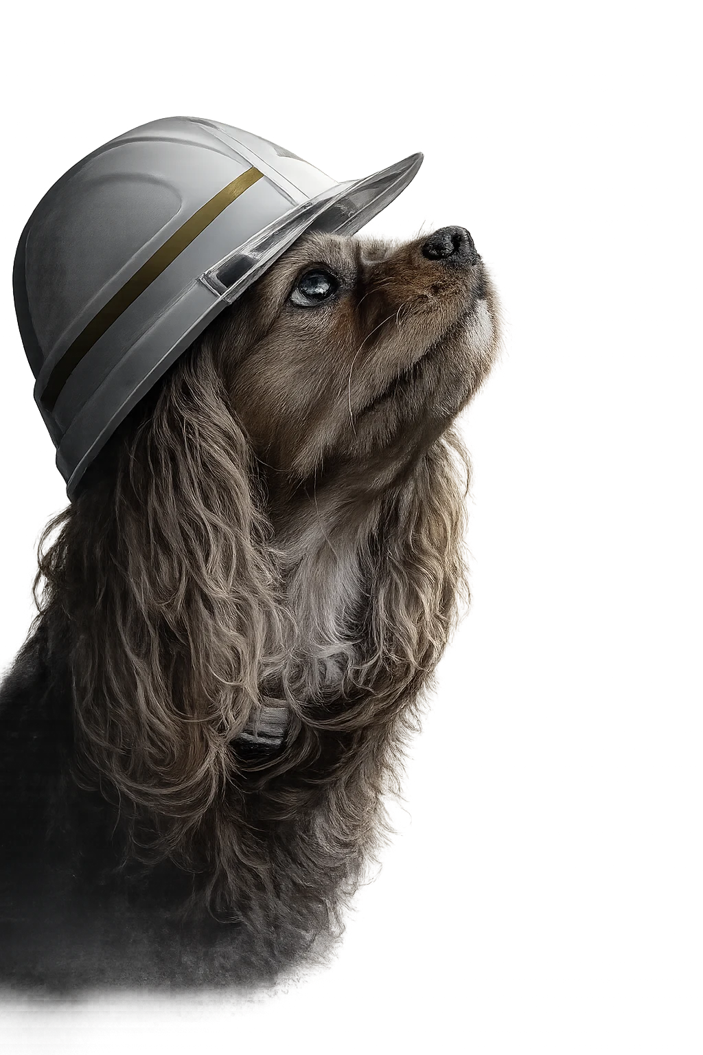 ヘルメットをかぶった犬のイメージ